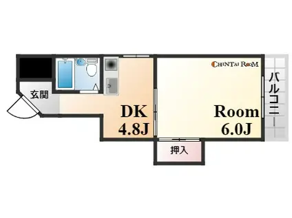 ダンディライオン王子公園(1DK/7階)の間取り写真