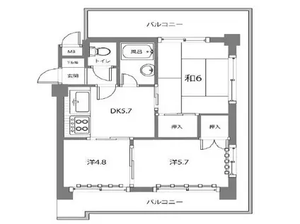 セントラルハイツ本山パートⅤ(3DK/3階)の間取り写真