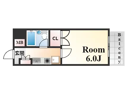 ル・シェルンパートⅡ(1K/2階)の間取り写真