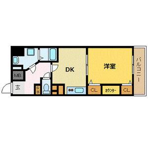 デルファーレ神戸三宮(1DK/5階)の間取り写真