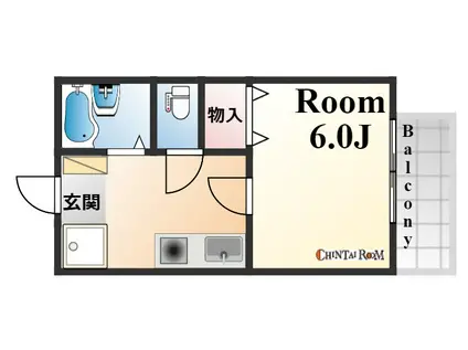 セジュール諏訪山(1K/2階)の間取り写真