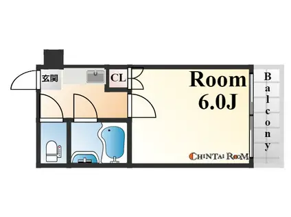 ADスクエア住吉南(1K/1階)の間取り写真