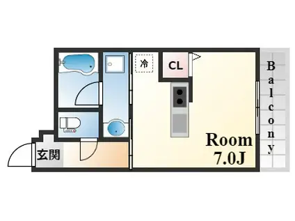 ARKTAMATANI(1K/3階)の間取り写真