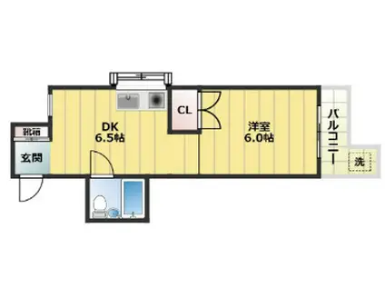 グリーンノート六甲(1DK/2階)の間取り写真