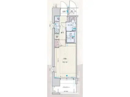 アドバンス三宮Ⅴソレイユ(1K/10階)の間取り写真