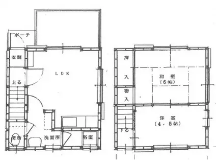 丸昌ハイツ(2LDK/1階)の間取り写真