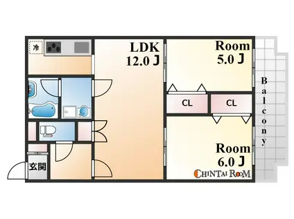 マノワール御影(2LDK/2階)の間取り写真