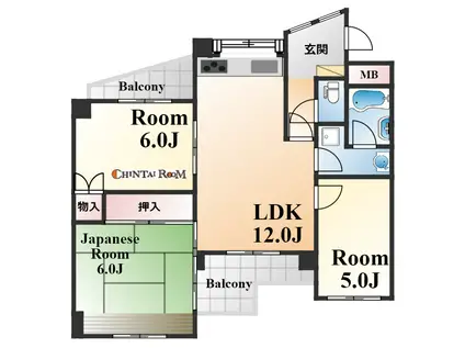 ヴィリーノチャチャ(3LDK/2階)の間取り写真