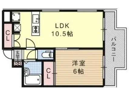 ダンディライオン六甲Ⅱ(1LDK/4階)の間取り写真