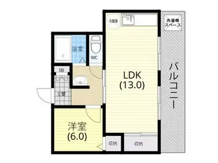 ルペール高見(1LDK/3階)の間取り写真