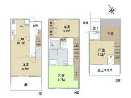 浜風町タウンハウス(4LDK)の間取り写真