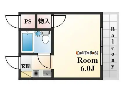 パーソナルハイツ御影(1K/1階)の間取り写真