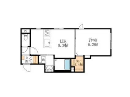 GRANATE西宮(1LDK/1階)の間取り写真