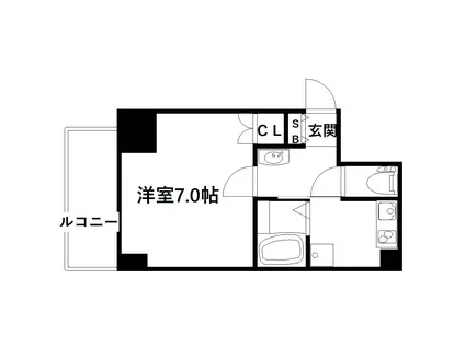 ドゥヴェル甲南(1K/4階)の間取り写真
