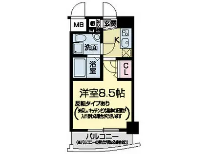 セレニテ甲子園(1K/6階)の間取り写真