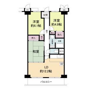 グレンツェント甲東園(3LDK/2階)の間取り写真