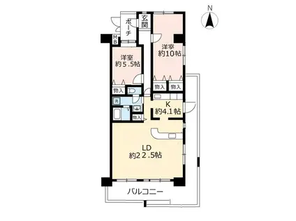 キャナルタウンウエスト(2LDK/12階)の間取り写真