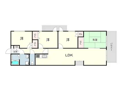 イトーピア甲陽園(5DK/4階)の間取り写真