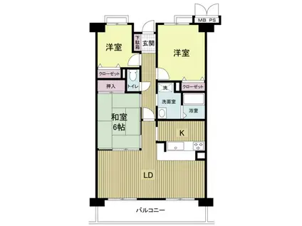 フォレステ—ジュ夙川(3LDK/2階)の間取り写真