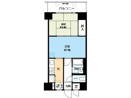 ライオンズマンション三宮第2(2K/8階)の間取り写真