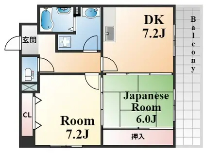 サンフォレスト岡(2DK/3階)の間取り写真