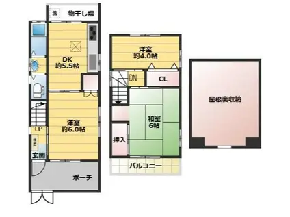 阪神電鉄本線 深江駅(兵庫) 徒歩8分 3階建 築31年(3DK)の間取り写真
