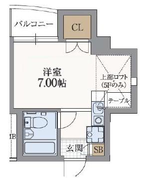 サンクラッソ阪急六甲駅前イースト(1K/2階)の間取り写真