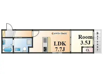 シャトー・ノアール西芦屋(1LDK/2階)の間取り写真