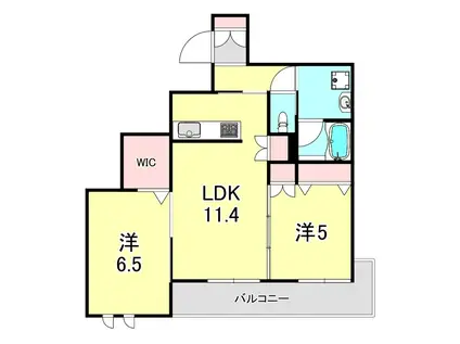 篠原中町2丁目ヘーベルメゾン(2LDK/2階)の間取り写真
