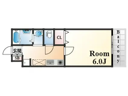 TIDE.STYLE FUKAE(1K/3階)の間取り写真