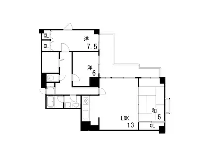 モンテヴィラ芦屋(3LDK/3階)の間取り写真