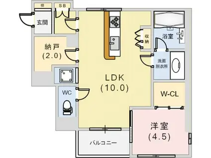 芦屋第一コーポラス(1LDK/3階)の間取り写真