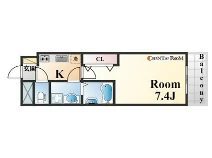 サンモールアベニュー(1K/3階)の間取り写真