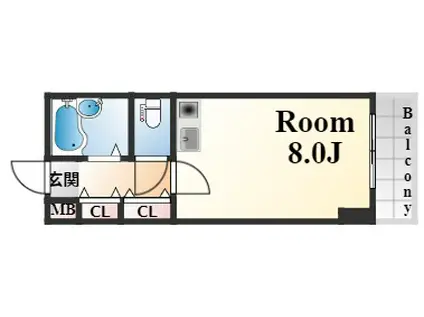 甲南タマタニマンション(ワンルーム/1階)の間取り写真