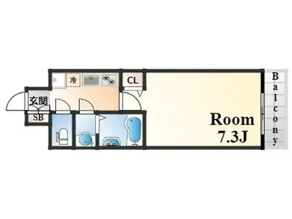 THEORY KOBE CLAIR(1K/7階)の間取り写真