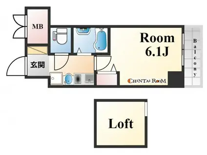 エステムコート神戸県庁前Ⅲフィエルテ(1K/8階)の間取り写真