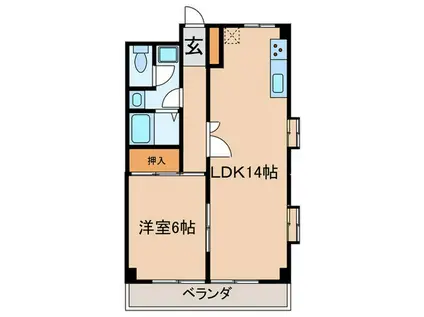 ネオ・グルント芦屋(1LDK/3階)の間取り写真