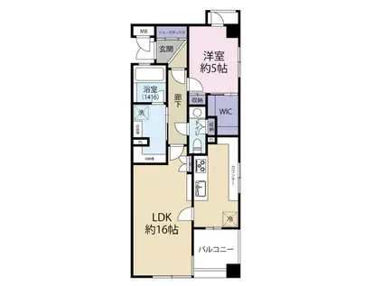 ワコーレ六甲レガーロ(1LDK/3階)の間取り写真