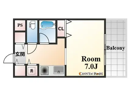 リーガルコート明和(1K/4階)の間取り写真