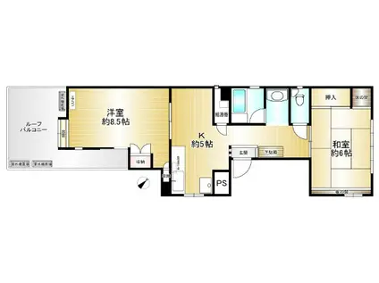 濱崎ビル(2K/4階)の間取り写真