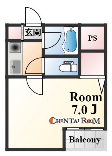 セジュール御影1(1K/2階)の間取り写真