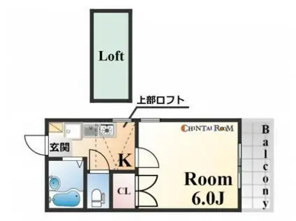 サンモーリッツ(1K/1階)の間取り写真