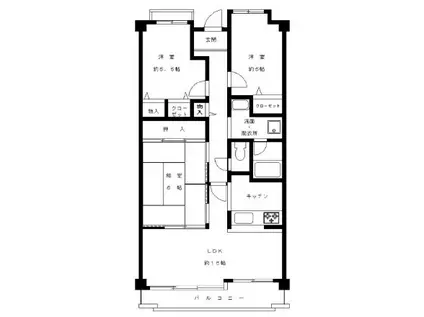 東灘コーストアヴェニュー参番館(3LDK/3階)の間取り写真