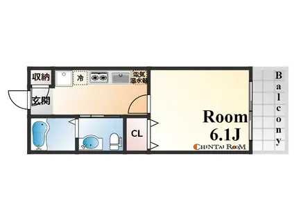 ロイヤル神戸三宮(1K/9階)の間取り写真