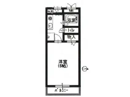 ビューライフ魚崎(1K/2階)の間取り写真