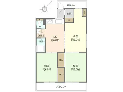 モダンハイム(3DK/3階)の間取り写真