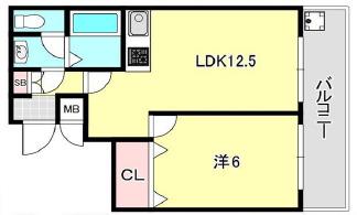 白蘭マンション(1LDK/3階)の間取り写真