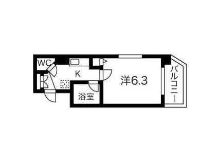 クロワートル二宮(1K/4階)の間取り写真