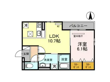 ルミナ—レ(1LDK/2階)の間取り写真