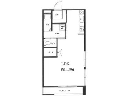 アクシス水道筋(ワンルーム/3階)の間取り写真